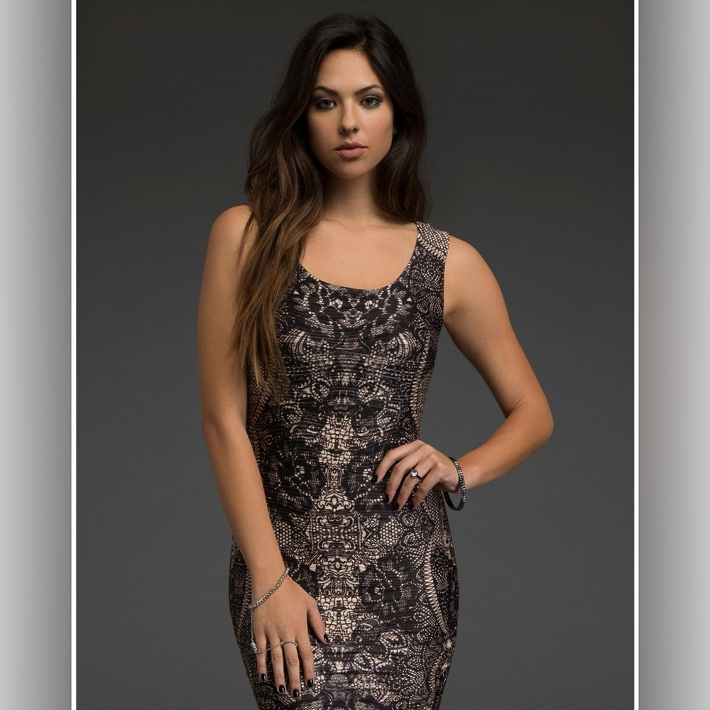 Lace Print Tank Dress - Juniors - Picture 2 of 4